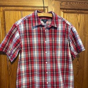 🪁 Cherokee Short Sleeve Plaid Shirt Boys Size XL